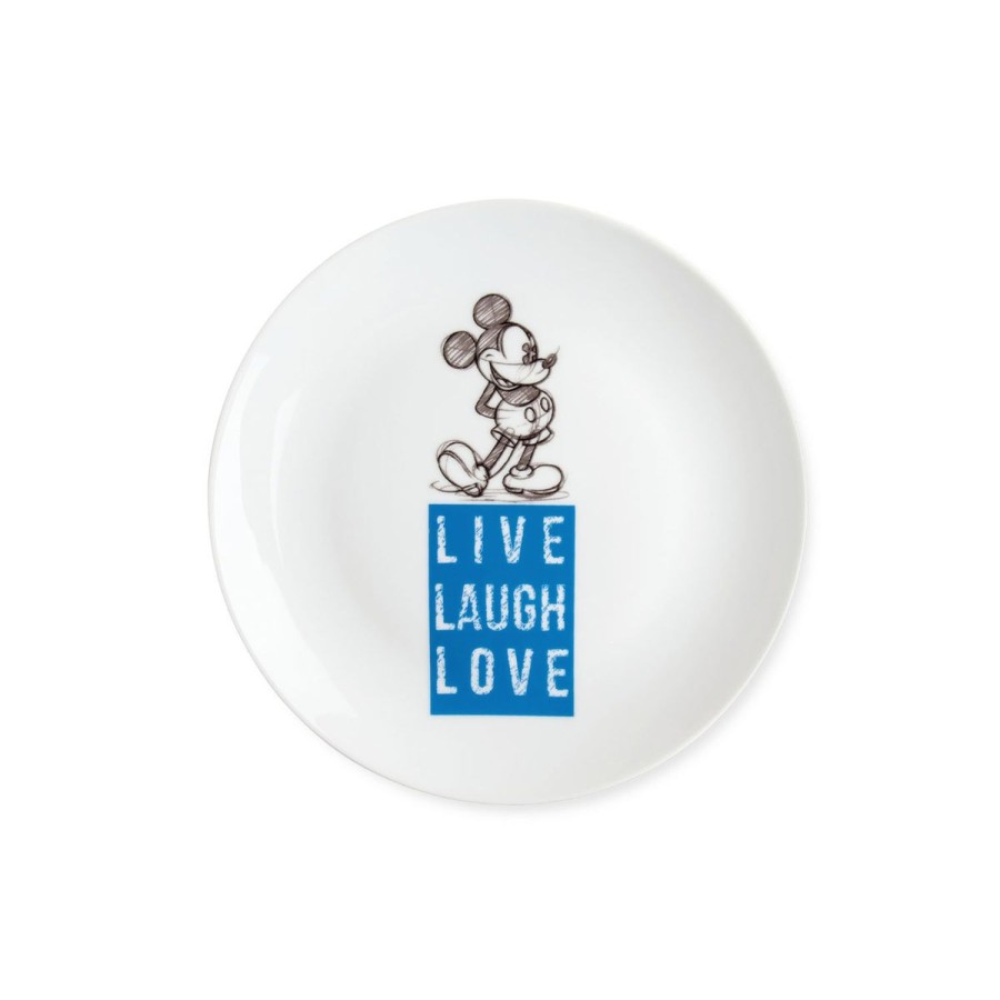 Tavola Egan | Piatto Dolce Mickey Live Laugh Love Blu