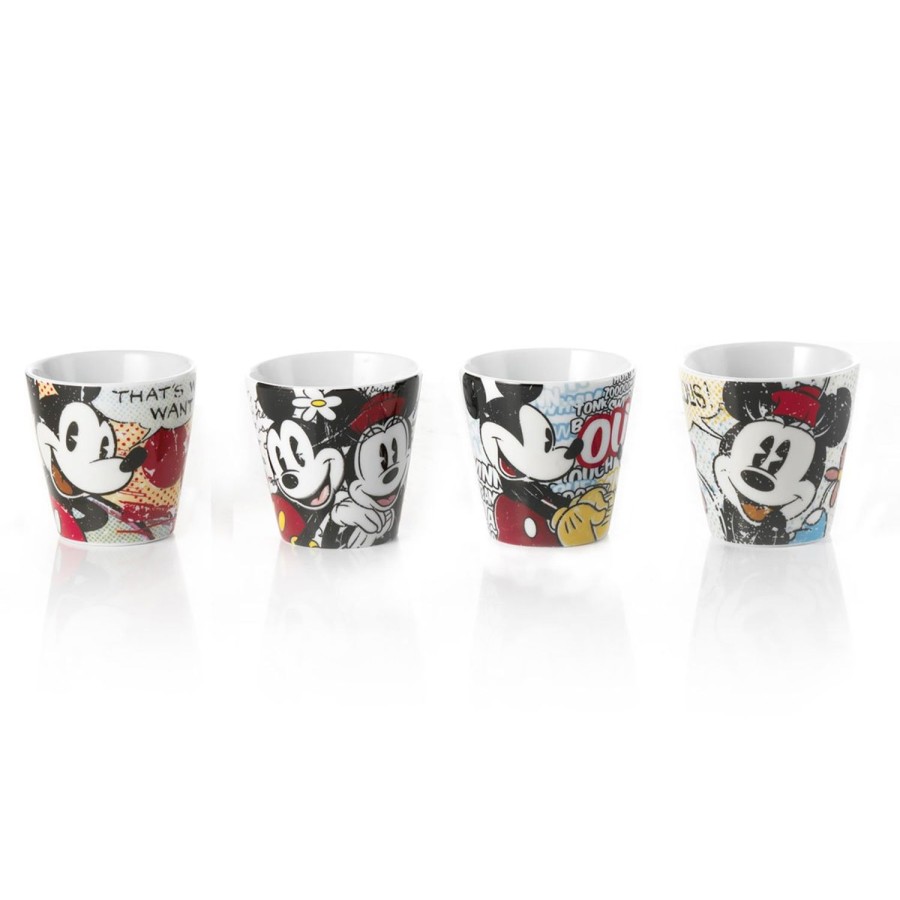 Colazione Egan | Set 4 Bicchierini Caffe Mickey E Minnie