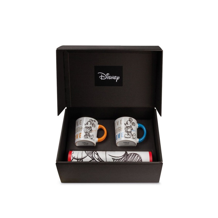 Colazione Egan | Set 2 Mug Impilabili Mickey Con 2 Tovagliette