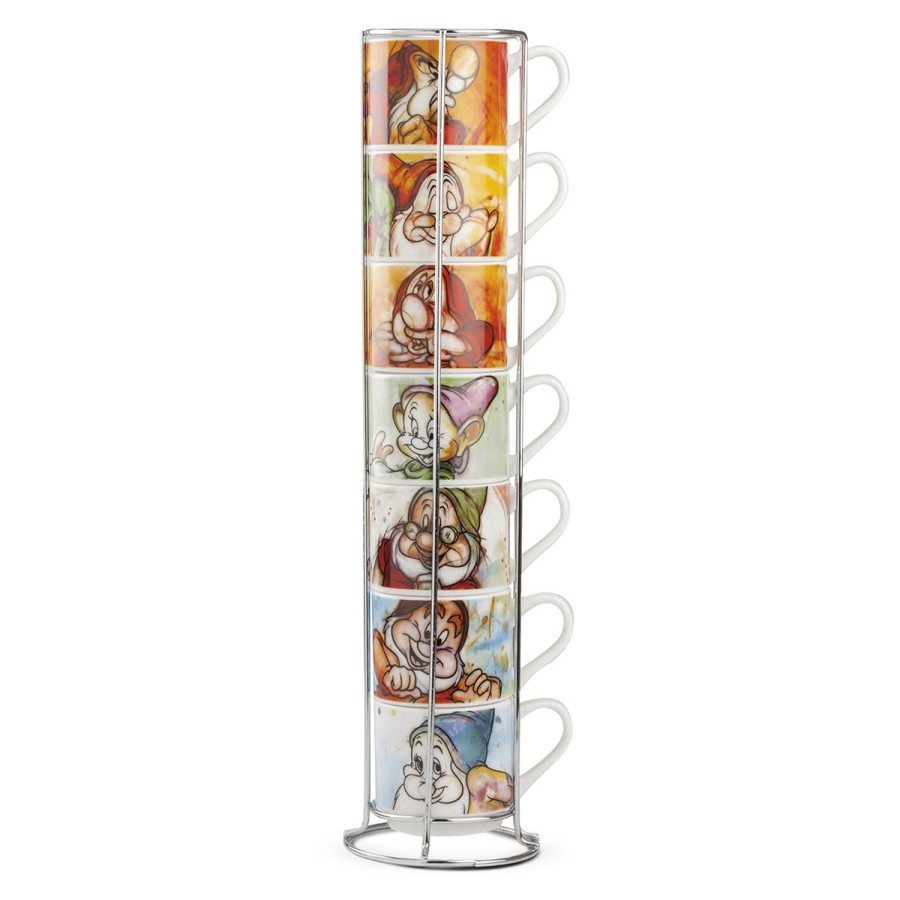 Colazione Egan | Set 7 Tazze Caffe 7 Nani Con Metal Rack