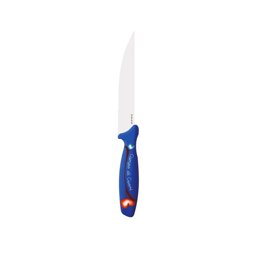 Tavola Egan | Coltello Bistecca Campo Di Cuori Blu