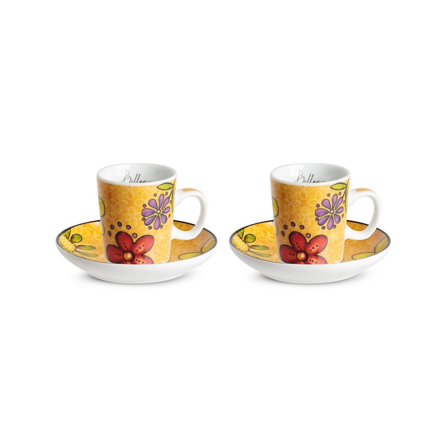 Colazione Egan | Set 2 Tazze Caffe Bellamore Arancio Ml 100