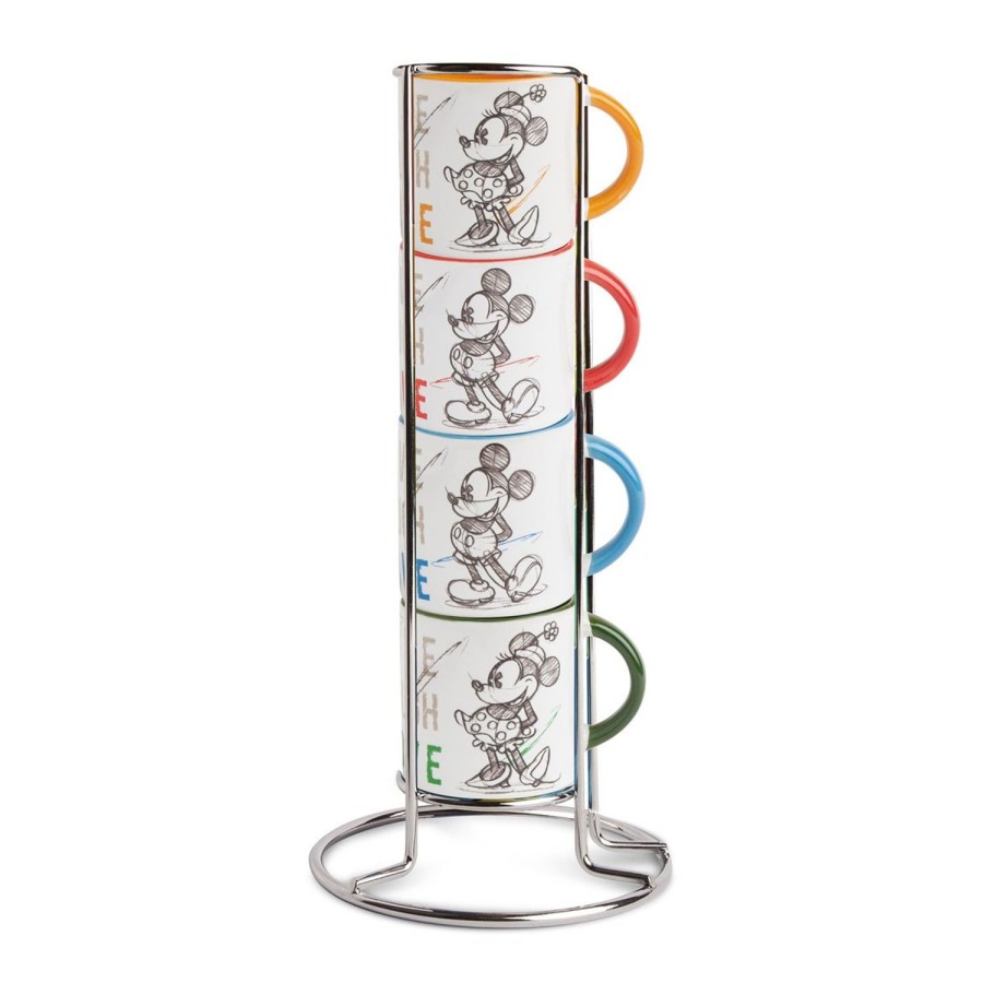 Colazione Egan | Set 4 Mini Mug Con Metal Rack Live Laugh Love