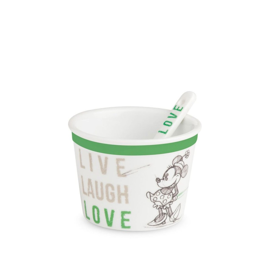 Tavola Egan | Coppetta Gelato Con Cucchiaio Minnie Live Laugh Love Verde