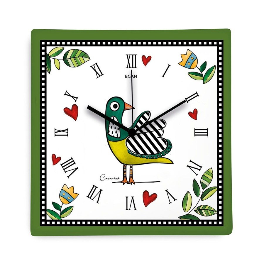 Arredo Casa Egan | Orologio Cocorico Verde 31X31