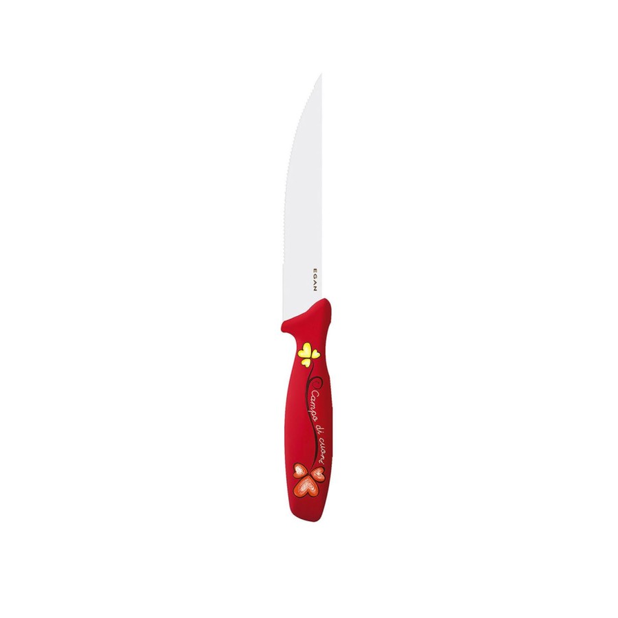 Tavola Egan | Coltello Bistecca Campo Di Cuori Rosso