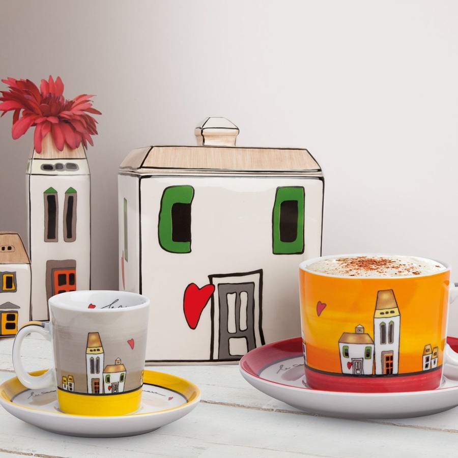 Colazione Egan | Set 6 Tazze Caffe Con Piattini Le Casette