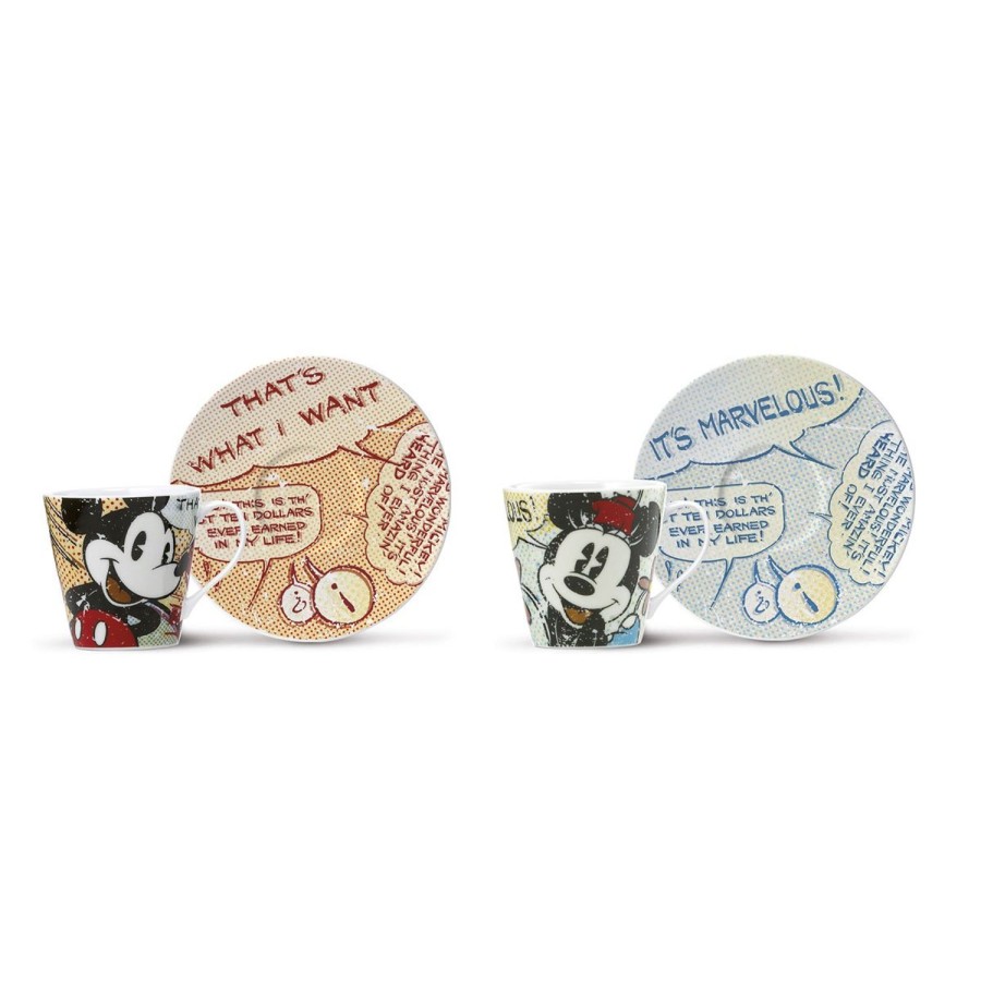 Colazione Egan | Set 2 Tazzine Caffe Mickey Minnie