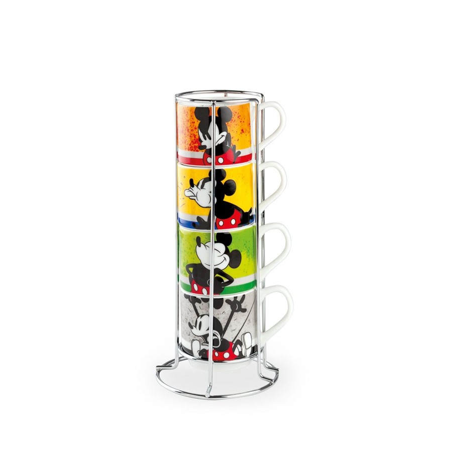 Colazione Egan | Set 4 Tazzine Caffe Impilabili I Am + Metalrack Ml.80