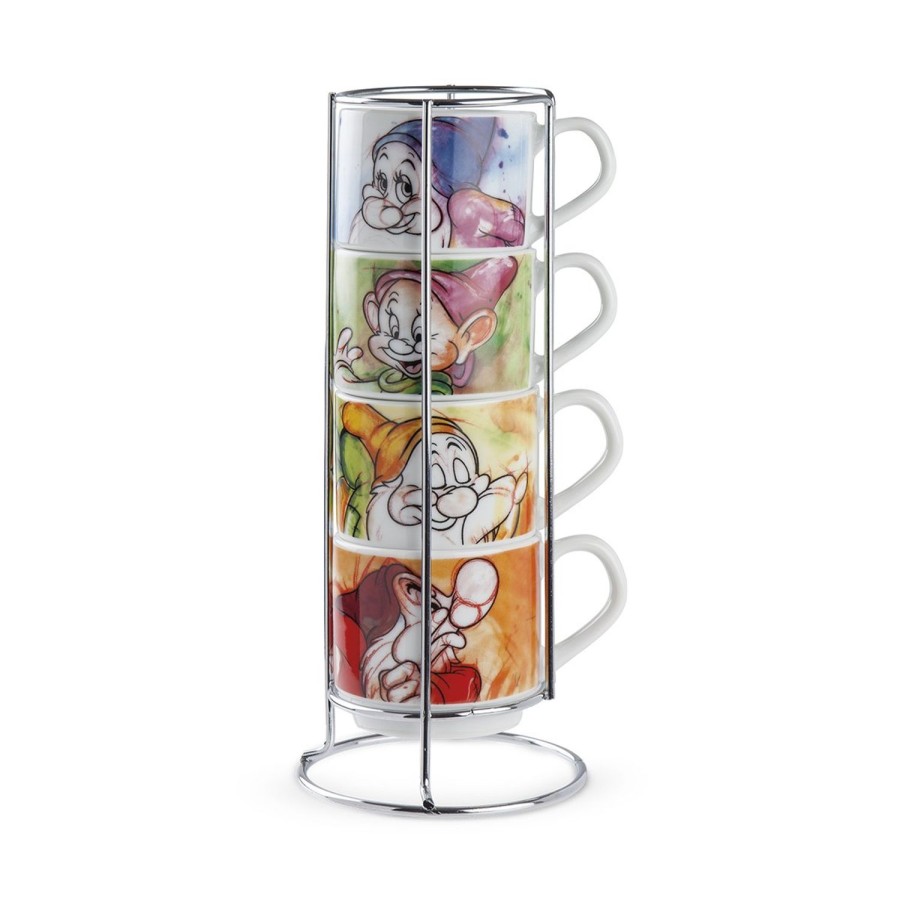 Colazione Egan | Set 4 Tazzine Caffe Impilabili + Metalrack