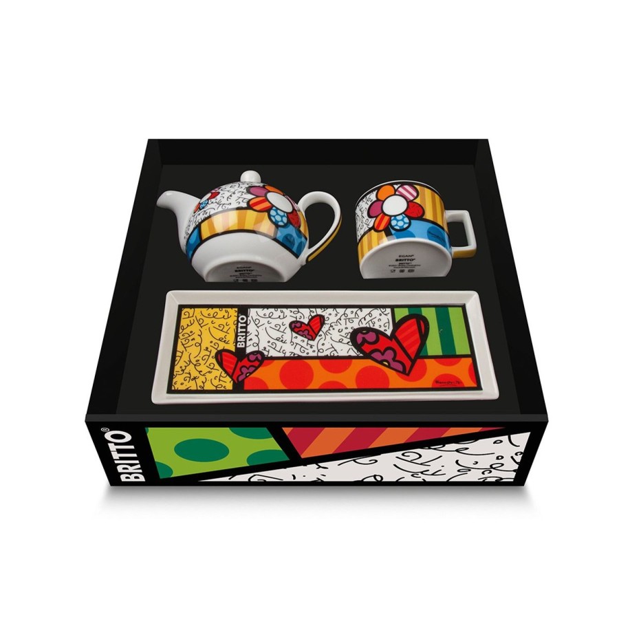 Colazione Egan | Set Teiera, Tazza Cappuccino E Vassoio Britto Mela