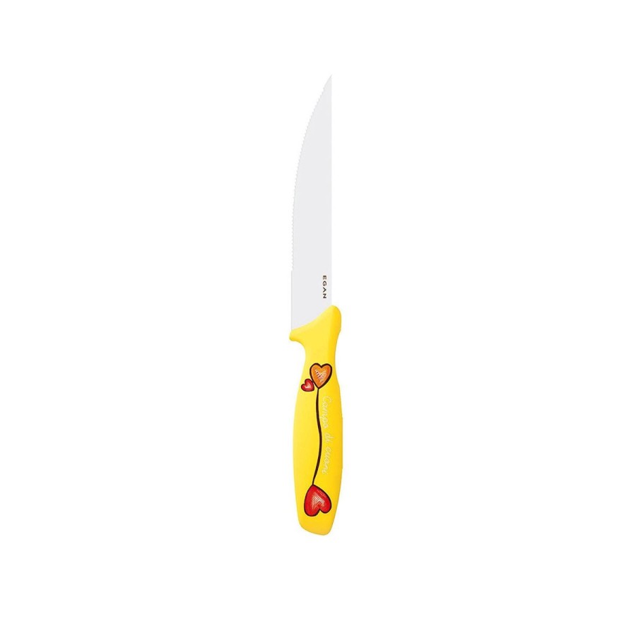 Tavola Egan | Coltello Bistecca Campo Di Cuori Giallo