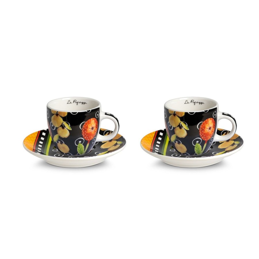 Colazione Egan | Set 2 Tazze Caffe Le Pupazze Nero Ml 100